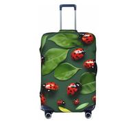HJLUUFT Funda protectora de equipaje de viaje con estampado de hojas y mariquitas, lavable, antiarañazos, Black, S