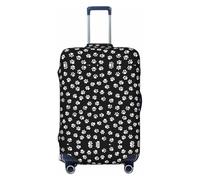 HJLUUFT Funda protectora de equipaje de viaje, con estampado de huellas de patas, lavable, antiarañazos, Black, XL