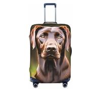 HJLUUFT Funda protectora de equipaje de viaje con estampado de labrador retriever, color marrón, lavable, antiarañazos, Black, L
