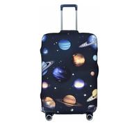 HJLUUFT Funda protectora de equipaje de viaje con estampado de planetas estrellas y sistema galáctico, lavable, antiarañazos, Black, L