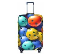 HJLUUFT Funda protectora de equipaje de viaje, lavable, antiarañazos, diseño de bolas de pickleball, Black, L