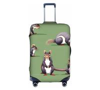 HJLUUFT Funda protectora para equipaje con diseño de ardilla roja, aprobado por la TSA, diseño personalizado para una fácil identificación, Blanco, M