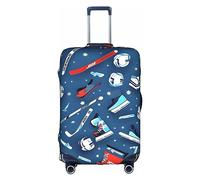 HJLUUFT Funda protectora para equipaje con estampado de hockey sobre hielo, protector de maleta aprobado por la TSA, diseño personalizado para una fácil identificación, Blanco, S