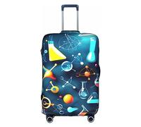 HJLUUFT Funda protectora para equipaje de ciencia abstracta y química, protector de maleta aprobado por la TSA, diseño personalizado para una fácil identificación, Blanco, S
