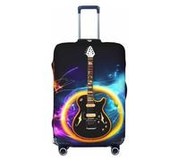 HJLUUFT Funda protectora para equipaje de viaje con diseño de guitarra eléctrica mágica, lavable, antiarañazos, Black, S