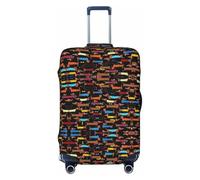 HJLUUFT Funda protectora para equipaje de viaje, lavable, antiarañazos, con texto en inglés "I Love My Dog", Black, L