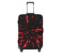 HJLUUFT Funda protectora para equipaje de viaje, lavable, antiarañazos, diseño de explosión de explosión, color rojo y negro, Black, L