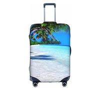 HJLUUFT Funda protectora para equipaje, diseño personalizado para una fácil identificación de playa y océano con arena blanca tropical, protector de maleta aprobado por la TSA, diseño personalizado