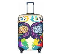 HJLUUFT Funda protectora para equipaje, para cerebro izquierdo y derecho, aprobado por la TSA, diseño personalizado para una fácil identificación, Blanco, S