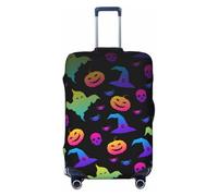 HJLUUFT Funda protectora para maleta, diseño de fantasmas y arcoíris, para viaje, lavable, antiarañazos, Black, XL