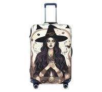 HJLUUFT Funda protectora para maleta, lavable, antiarañazos, diseño de brujería mágica, diseño bohemio, Black, S