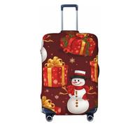 HJLUUFT Funda protectora para maleta, lavable, antiarañazos, diseño de muñeco de nieve con texto en inglés "Merry Christmas", Black, S