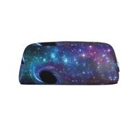 HJLUUFT Galaxy - Estuche de cuero de grano cruzado y bolsa de maquillaje, almacenamiento versátil para bolígrafos, cosméticos y más