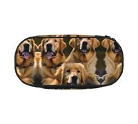 HJLUUFT Golden Retrievers - Bolsa de maquillaje con cremallera para cosméticos, estuche organizador de accesorios Kawaii