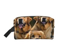 HJLUUFT Golden Retrievers - Neceser con estampado para hombres y mujeres, bolsa organizadora de artículos de aseo para adultos, Blanco, Talla única