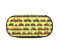 HJLUUFT Green Fields Farming Machine - Bolsa de maquillaje con impresión de maquinaria Kawaii, estuche organizador con cremallera