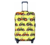 HJLUUFT Green Fields - Funda protectora para equipaje de viaje, lavable, antiarañazos, diseño de máquina de agricultura, Black, L