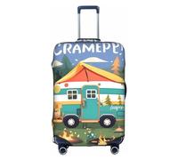 HJLUUFT Happy Camper - Funda protectora para equipaje, aprobado por la TSA, diseño personalizado para una fácil identificación, Blanco, XL