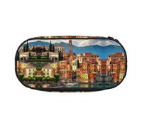 HJLUUFT Hermoso estuche con estampado italiano, simple, resistente, multifuncional, organizador de papelería de oficina