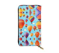 HJLUUFT Hot Air Balloons - Cartera funcional para mujer, elegante y delgada, tarjetero con piel sintética y cremallera de metal, Negro -, Talla única, Classic