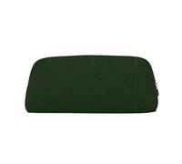 HJLUUFT Hunter Green - Estuche para lápices de cuero de grano cruzado con patrón de pétalos florales y bolsa de maquillaje, almacenamiento versátil para bolígrafos, cosméticos y más, Gold, Talla