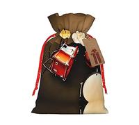 HJLUUFT Juego de tambores, bolsa de lino de arpillera con impresión estándar, regalos de fiesta de Navidad, bolsa de regalo para regalos, varios tamaños (S, M)