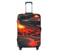 HJLUUFT Kilauea - Funda protectora para equipaje de viaje, lavable, antiarañazos, diseño de volcanes, Black, L