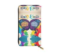 HJLUUFT Left and Right Brain Advantage - Cartera funcional para mujer, elegante y delgada, tarjetero con piel sintética y cremallera de metal, Negro -, Talla única, Classic