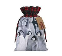 HJLUUFT Lindas bolsas de regalo de arpillera con estampado de pingüino 1 con cordón para regalos de compañeros de trabajo
