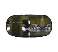 HJLUUFT Loon Nature - Estuche para lápices con estampado de pájaros, organizador para oficina, universidad, escuela, uso diario, Black, Talla única, Bonito