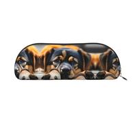 HJLUUFT Lover Dog Paw - Estuche de piel para bolígrafos y estuche de maquillaje portátil semicircular - Elegante estuche para lápices para oficina, viajes y almacenamiento diario