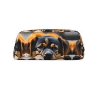 HJLUUFT Lover Dog Paw - Estuche portátil de piel para bolígrafos, almacenamiento de maquillaje, bolsa de maquillaje, ideal para lápices, bolsa de maquillaje y artículos pequeños