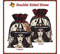 HJLUUFT Magic Witch Witchcraft - Bolsas de Navidad con estampado bohemio para regalos de compañeros de trabajo, bolsas de regalo de arpillera con cordón