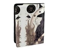 HJLUUFT Magic Witch Witchcraft - Funda de piel para pasaporte, funda para pasaporte con tarjetero para mujeres y hombres, identificación familiar, viajes, Black, Talla única