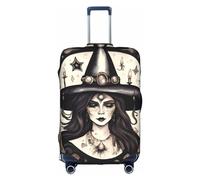 HJLUUFT Magic Witch Witchcraft - Funda protectora bohemia para equipaje, aprobado por la TSA, diseño personalizado para una fácil identificación, White, XL