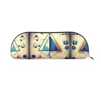 HJLUUFT Math Geometry Geek Calculus - Estuche de piel para bolígrafos y estuche de maquillaje portátil semicircular - Elegante estuche para lápices para oficina, viajes y almacenamiento diario