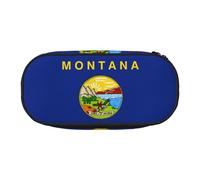 HJLUUFT Montana State Flag - Estuche simple y resistente multifuncional para lápices, organizador de papelería de oficina