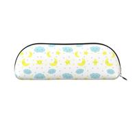 HJLUUFT Moon Cloud Star - Bolsa de almacenamiento semicircular, elegante estuche para lápices y bolsa de maquillaje ligera adecuada para la oficina, la vida y los viajes