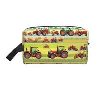 HJLUUFT Neceser con estampado de agricultura de tractor para hombres y mujeres, bolsa organizadora de artículos de aseo para adultos, Blanco, Talla única