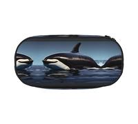 HJLUUFT Orca Killer Whale - Estuche para lápices con estampado de ballena simple, resistente, multifuncional, organizador de papelería de oficina