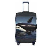 HJLUUFT Orca Killer Whale Print - Funda protectora para maleta, lavable, antiarañazos, para equipaje, Black, XL