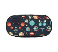 HJLUUFT Outer Space Planet - Estuche para lápices con estampado de planetas, simple, resistente, multifuncional, organizador de papelería de oficina