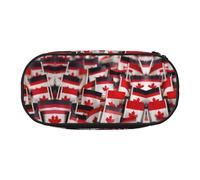 HJLUUFT Pequeñas banderas canadienses impresas bolsa de cosméticos de maquillaje Kawaii estuche organizador de accesorios con cremallera