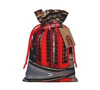 HJLUUFT Phone Booth London Street Print - Bolsa de lino de arpillera para fiestas de Navidad, bolsa de regalo para regalos, varios tamaños (S, M)
