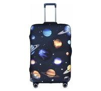 HJLUUFT Planets Stars and Milky Way Galaxy - Funda protectora para equipaje, aprobado por la TSA, diseño personalizado para una fácil identificación, Blanco, S