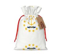 HJLUUFT Rhode Island State Flag Print Burlap Linen Bag Christmas Party Favors Gift Goodies Bag for Gifts Assorted Size (S, M)