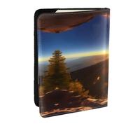 HJLUUFT Shining Overlook - Cartera de cuero para pasaporte para hombres y mujeres, funda para pasaporte de viaje para la familia, Black, Talla única