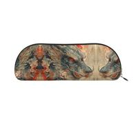 HJLUUFT The Legendary Dragon - Bolsa de almacenamiento semicircular, elegante estuche y bolsa de maquillaje ligera adecuada para la oficina, la vida y los viajes, Gold, Talla única, Arte