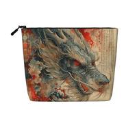 HJLUUFT The Legendary Dragon - Bolsas de maquillaje de viaje con estampado de dragón, bolsa organizadora de cosméticos de gran capacidad, bolsa de aseo para mujer, Negro -, Talla única