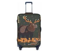 HJLUUFT The Lodge Bear Deer - Elegante funda para equipaje, protege y personaliza tu maleta con funda aprobada por la TSA, fundas de maleta para equipaje, Blanco, S
